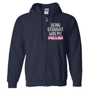 Being Straight Was My Phase Lesbian Funny Lgbtq Pride Flag Full Zip Hoodie