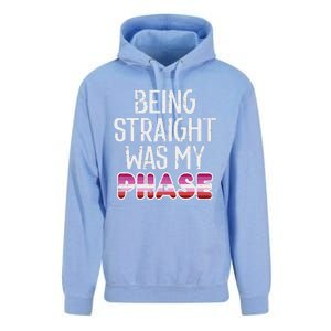 Being Straight Was My Phase Lesbian Funny Lgbtq Pride Flag Unisex Surf Hoodie