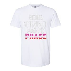 Being Straight Was My Phase Lesbian Funny Lgbtq Pride Flag Softstyle CVC T-Shirt