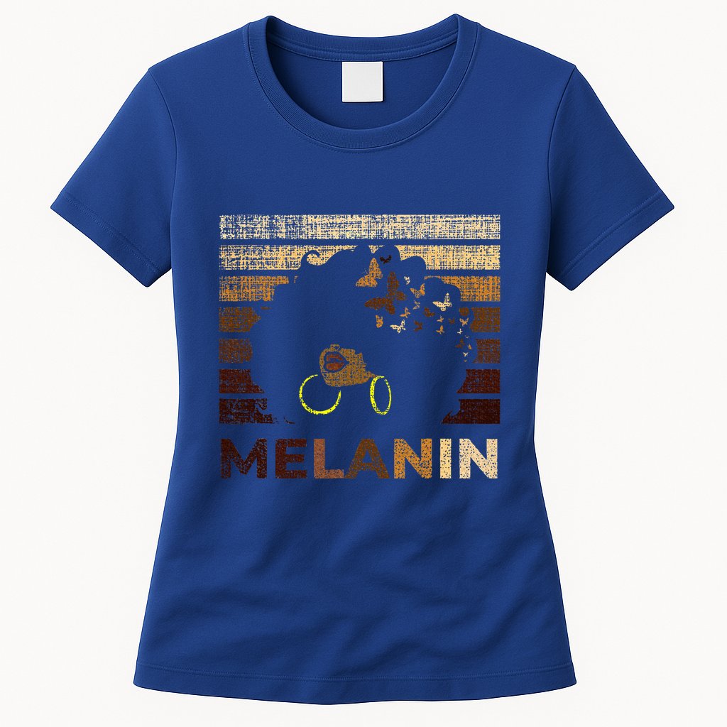 Black Strong Women Afro Love Melanin African Womens T-Shirt