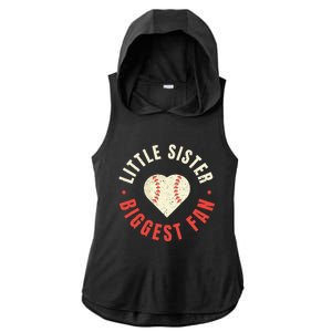 Baseball Sister Women Little Sister Biggest Fan Ball Ladies PosiCharge Tri-Blend Wicking Draft Hoodie Tank