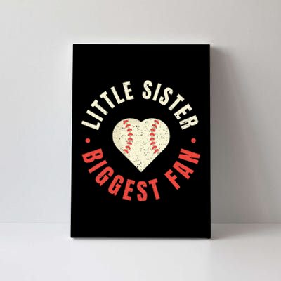 Baseball Sister Womens Little Sister Biggest Fan Tee Ball Canvas