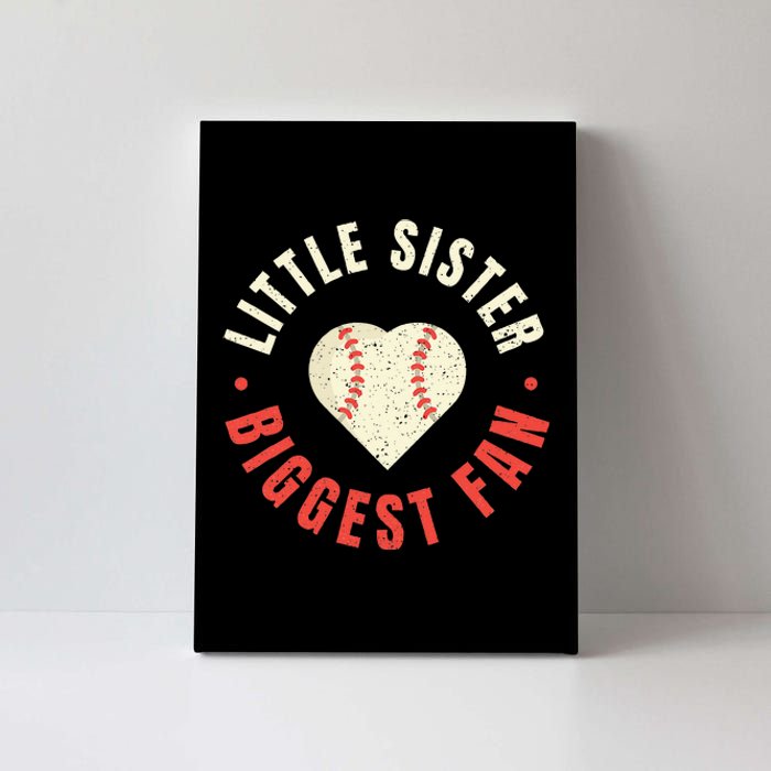 Baseball Sister Womens Little Sister Biggest Fan Tee Ball Canvas