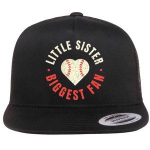 Baseball Sister Womens Little Sister Biggest Fan Tee Ball Flat Bill Trucker Hat