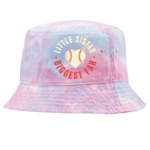 Baseball Sister Womens Little Sister Biggest Fan Tee Ball Tie-Dyed Bucket Hat