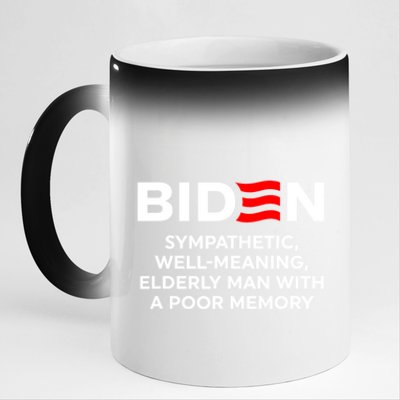 Biden Sympathetic Wellmeaning Elderly Man With Poor Memory 11oz Black Color Changing Mug