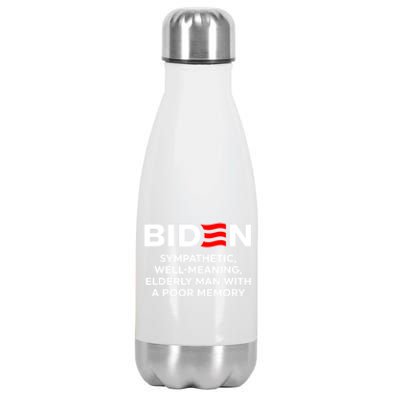 Biden Sympathetic Wellmeaning Elderly Man With Poor Memory Stainless Steel Insulated Water Bottle