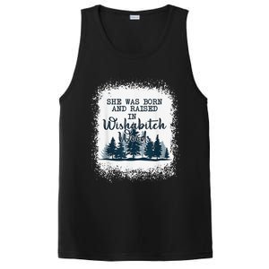 Bleached She was born and raised in wishabitch woods camper PosiCharge Competitor Tank