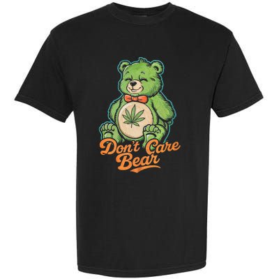 Bear Smoking Weed Holding Bong DonT Care Bear Marijuana Garment-Dyed Heavyweight T-Shirt