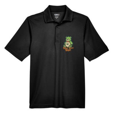 Bear Smoking Weed Holding Bong DonT Care Bear Marijuana Men's Origin Performance Pique Polo