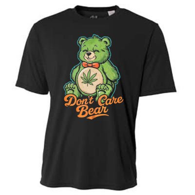 Bear Smoking Weed Holding Bong DonT Care Bear Marijuana Cooling Performance Crew T-Shirt