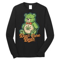 Bear Smoking Weed Holding Bong DonT Care Bear Marijuana Long Sleeve Shirt