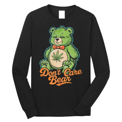 Bear Smoking Weed Holding Bong DonT Care Bear Marijuana Long Sleeve Shirt