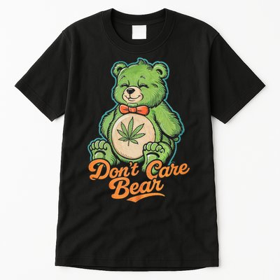 Bear Smoking Weed Holding Bong DonT Care Bear Marijuana Tall T-Shirt