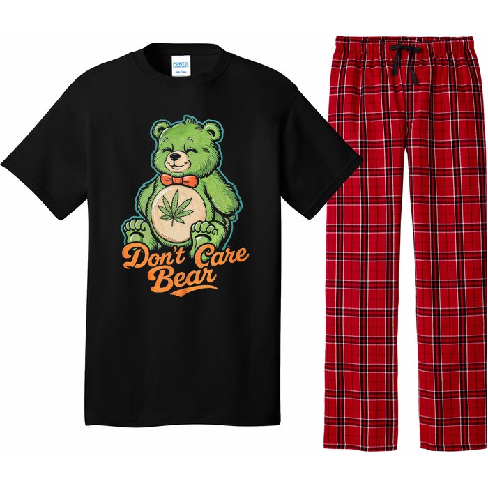 Bear Smoking Weed Holding Bong DonT Care Bear Marijuana Pajama Set