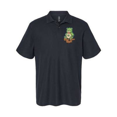 Bear Smoking Weed Holding Bong DonT Care Bear Marijuana Softstyle Adult Sport Polo