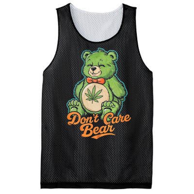 Bear Smoking Weed Holding Bong DonT Care Bear Marijuana Mesh Reversible Basketball Jersey Tank