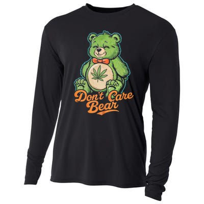 Bear Smoking Weed Holding Bong DonT Care Bear Marijuana Cooling Performance Long Sleeve Crew