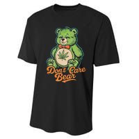 Bear Smoking Weed Holding Bong DonT Care Bear Marijuana Performance Sprint T-Shirt