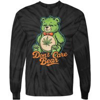 Bear Smoking Weed Holding Bong DonT Care Bear Marijuana Tie-Dye Long Sleeve Shirt