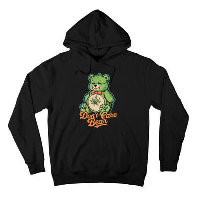 Bear Smoking Weed Holding Bong DonT Care Bear Marijuana Tall Hoodie