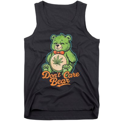 Bear Smoking Weed Holding Bong DonT Care Bear Marijuana Tank Top