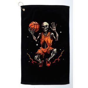 Basketball Skeleton Women Basketball Player Halloween Premium Platinum Collection Golf Towel