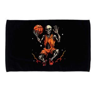 Basketball Skeleton Women Basketball Player Halloween Premium Microfiber Hand Towel