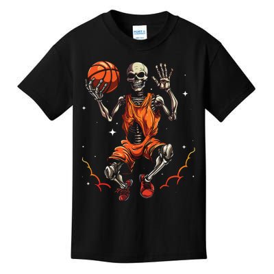 Basketball Skeleton Women Basketball Player Halloween Premium Kids T-Shirt