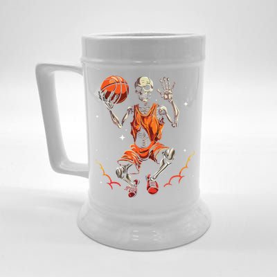 Basketball Skeleton Women Basketball Player Halloween Premium Beer Stein