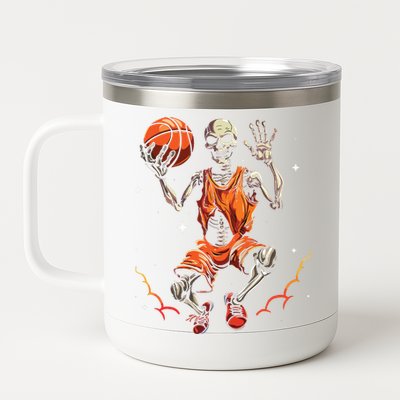 Basketball Skeleton Women Basketball Player Halloween Premium 12 oz Stainless Steel Tumbler Cup