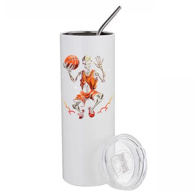 Basketball Skeleton Women Basketball Player Halloween Premium Stainless Steel Tumbler