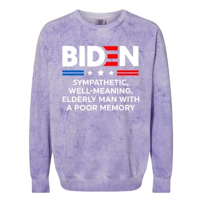 Biden Sympathetic Wellmeaning Elderly Man With Poor Memory Colorblast Crewneck Sweatshirt