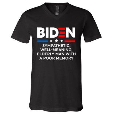 Biden Sympathetic Wellmeaning Elderly Man With Poor Memory V-Neck T-Shirt