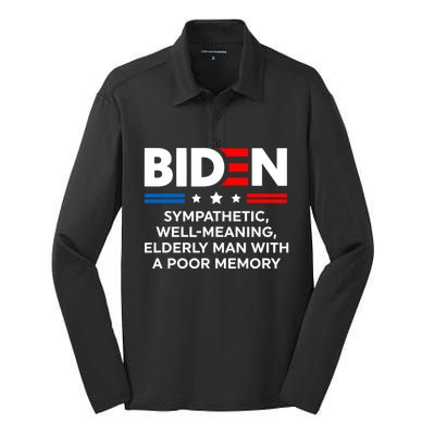 Biden Sympathetic Wellmeaning Elderly Man With Poor Memory Silk Touch Performance Long Sleeve Polo