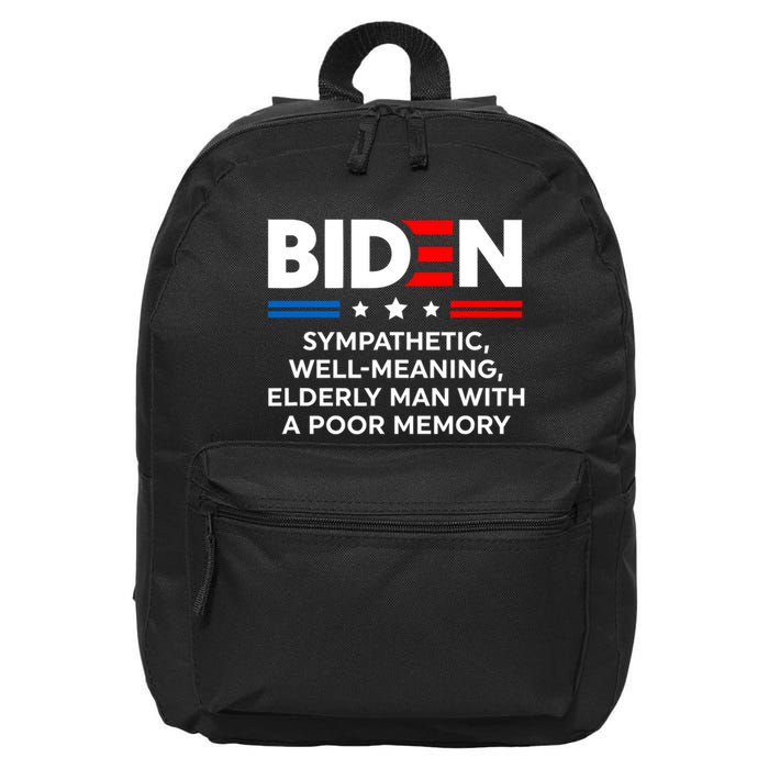 Biden Sympathetic Wellmeaning Elderly Man With Poor Memory 16 in Basic Backpack