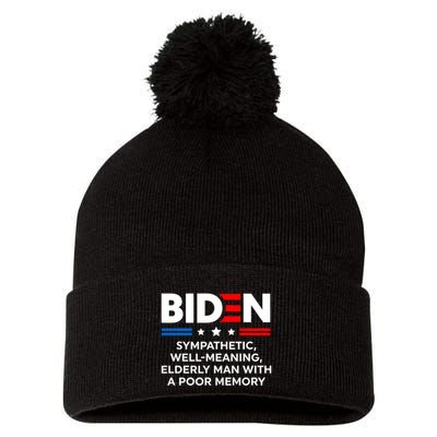 Biden Sympathetic Wellmeaning Elderly Man With Poor Memory Pom Pom 12in Knit Beanie