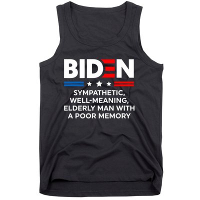 Biden Sympathetic Wellmeaning Elderly Man With Poor Memory Tank Top