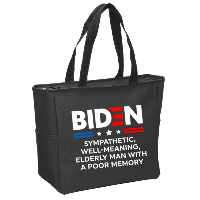 Biden Sympathetic Wellmeaning Elderly Man With Poor Memory Zip Tote Bag
