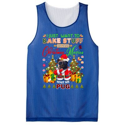 Bake Stuff Watch Xmas Movies With Pug Meaningful Gift Mesh Reversible Basketball Jersey Tank