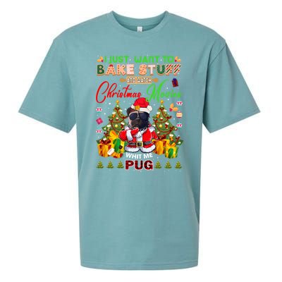 Bake Stuff Watch Xmas Movies With Pug Meaningful Gift Sueded Cloud Jersey T-Shirt