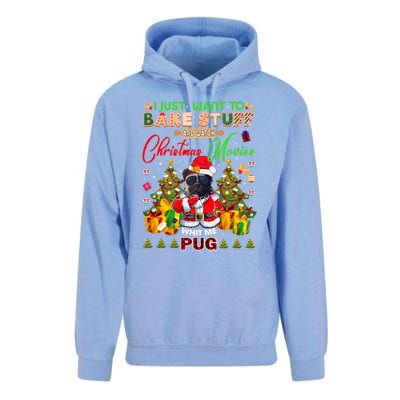 Bake Stuff Watch Xmas Movies With Pug Meaningful Gift Unisex Surf Hoodie