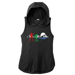 Biathlon Ski Winter Sports Cross Country Skiing Snow Gift Ladies PosiCharge Tri-Blend Wicking Draft Hoodie Tank