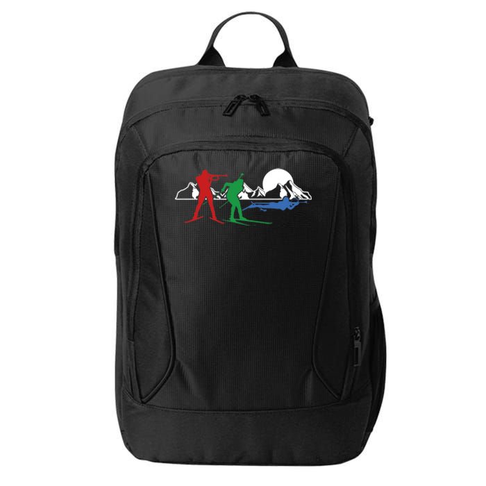 Biathlon Ski Winter Sports Cross Country Skiing Snow Gift City Backpack