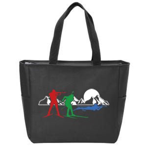 Biathlon Ski Winter Sports Cross Country Skiing Snow Gift Zip Tote Bag