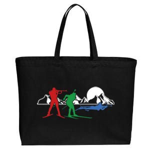 Biathlon Ski Winter Sports Cross Country Skiing Snow Gift Cotton Canvas Jumbo Tote