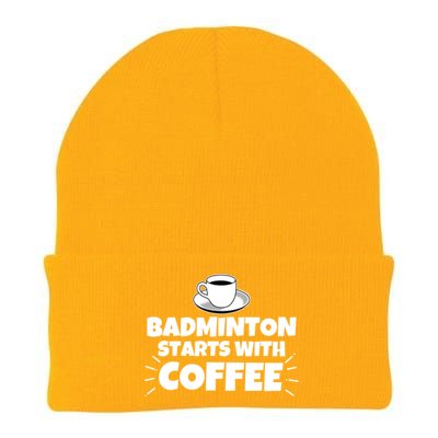 Badminton Starts With Coffee Funny Gift Knit Cap Winter Beanie