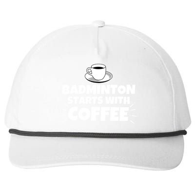 Badminton Starts With Coffee Funny Gift Snapback Five-Panel Rope Hat