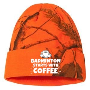 Badminton Starts With Coffee Funny Gift Kati Licensed 12" Camo Beanie