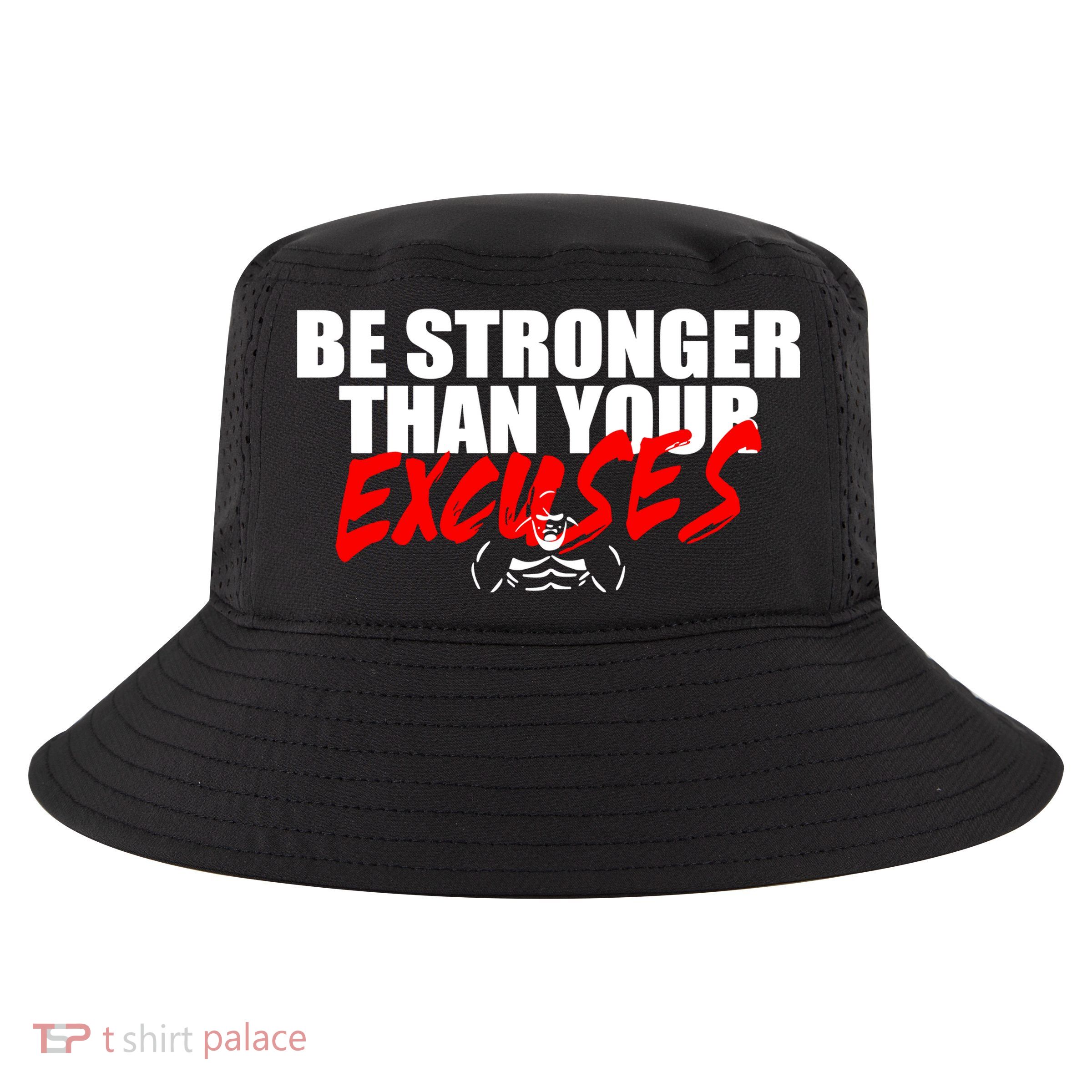 Brian Shaw Wearing Be Stronger Than Your Excuses Cool Comfort Performance Bucket Hat